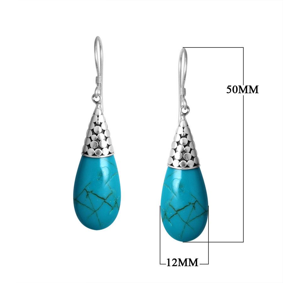 AE-7008-TQ Sterling Silver Earring With Turquoise Jewelry Bali Designs Inc 