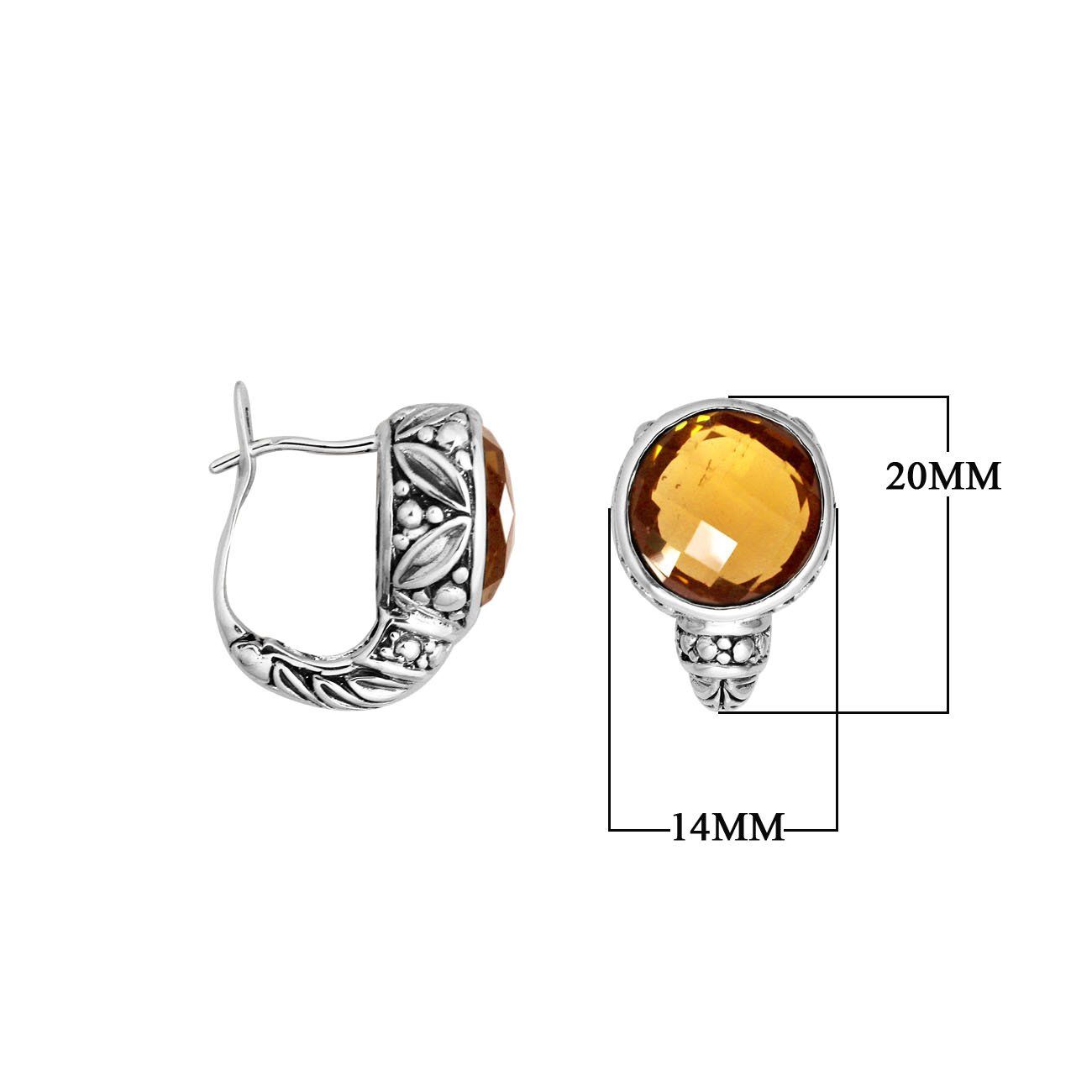 AE-8003-CT Sterling Silver Earring With Citrine Q. Jewelry Bali Designs Inc 