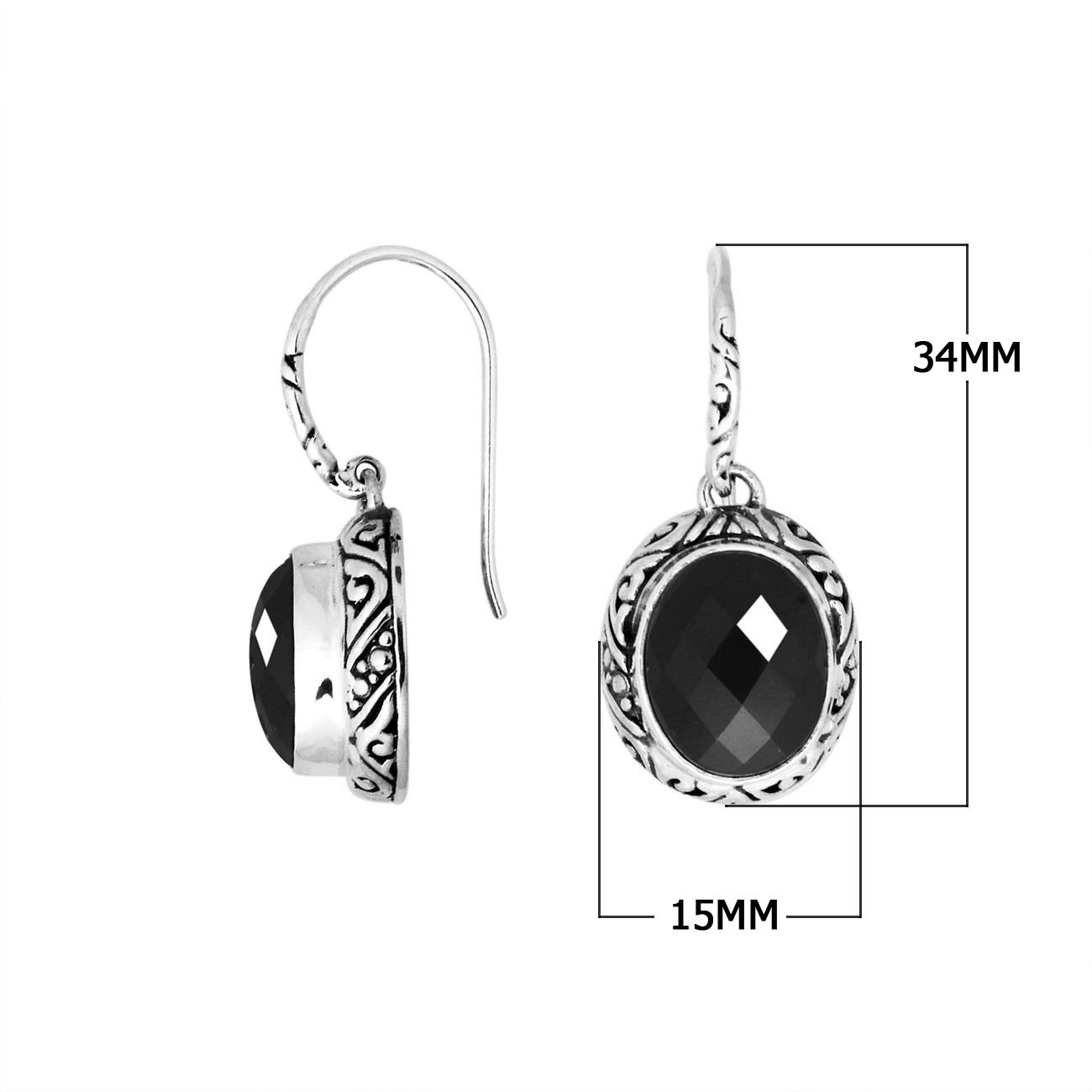 AE-8025-OX Sterling Silver Earring With Black Onyx Jewelry Bali Designs Inc 