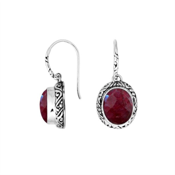 AE-8025-RB Sterling Silver Earring With Ruby Jewelry Bali Designs Inc 