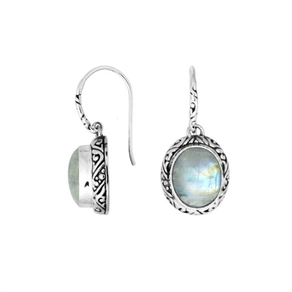 AE-8025-RM Sterling Silver Earring With Rainbow Moonstone Jewelry Bali Designs Inc 