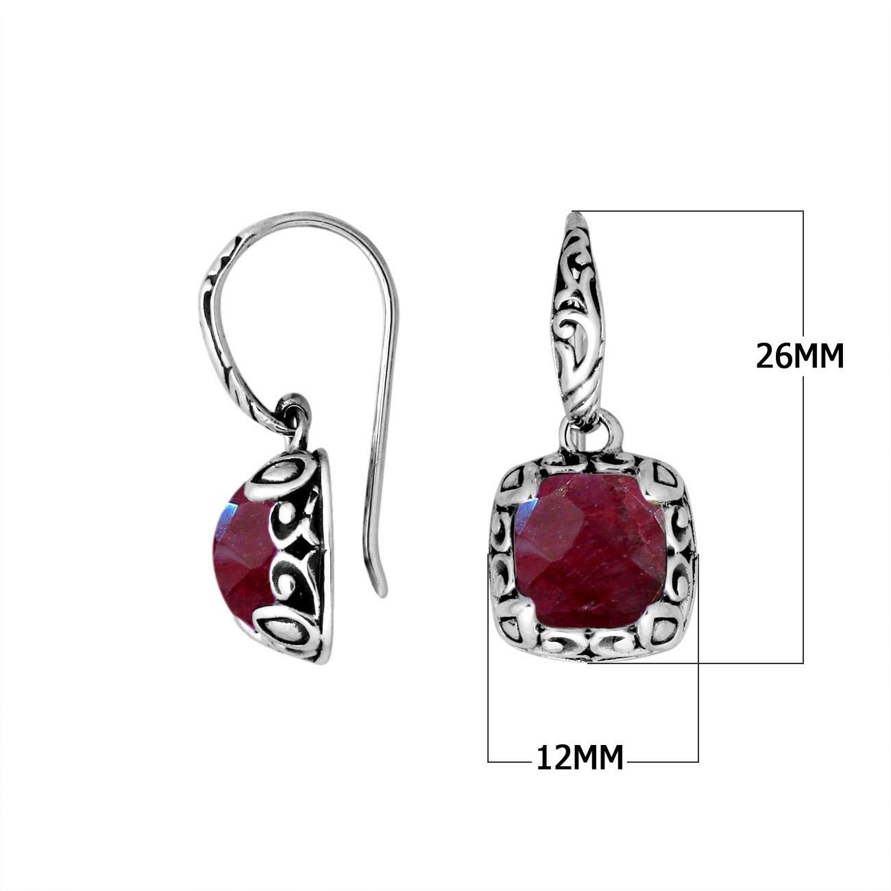 AE-8031-RB Sterling Silver Earring With Ruby Jewelry Bali Designs Inc 