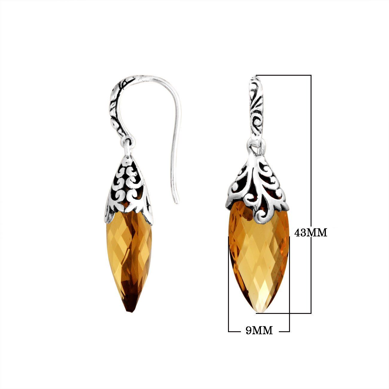 AE-8035-CT Sterling Silver Earring With Citrine Q. Jewelry Bali Designs Inc 