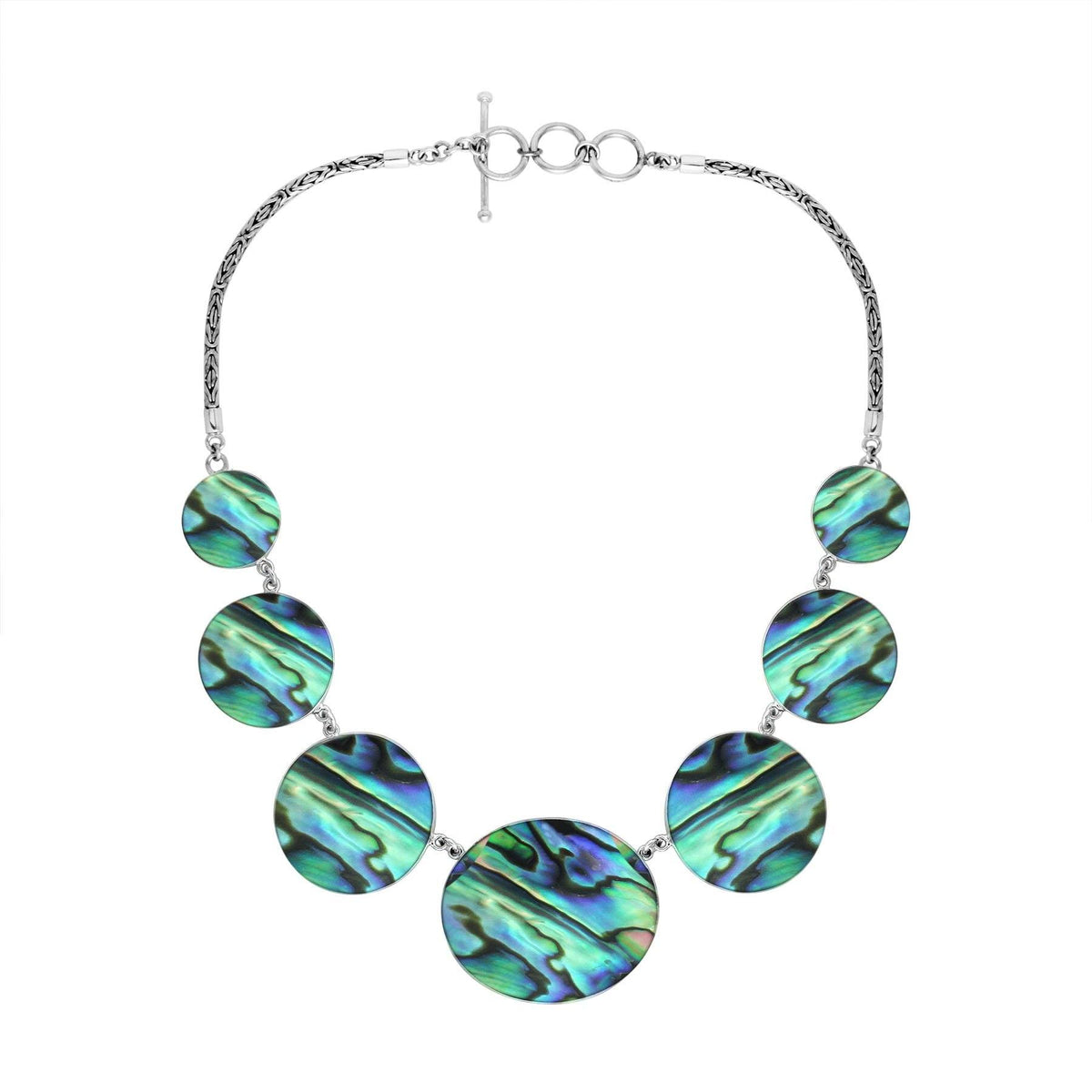 AN-1007-AB Sterling Silver Necklace With Abalone Shell Jewelry Bali Designs Inc 
