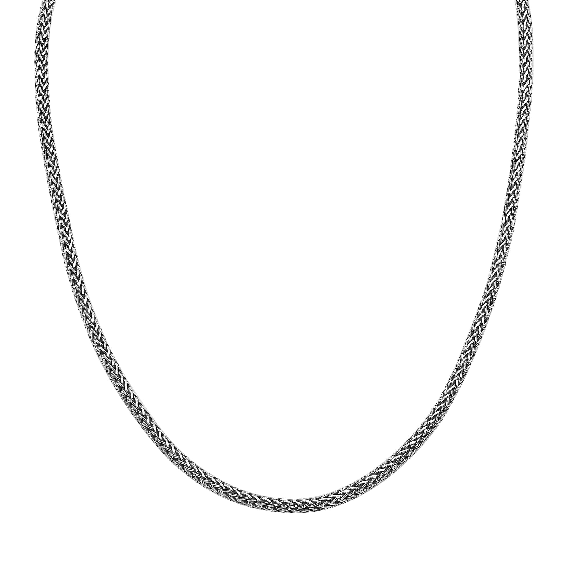 AN-1122-EM-16" Sterling Silver Necklace With Emerald Q. Jewelry Bali Designs Inc 