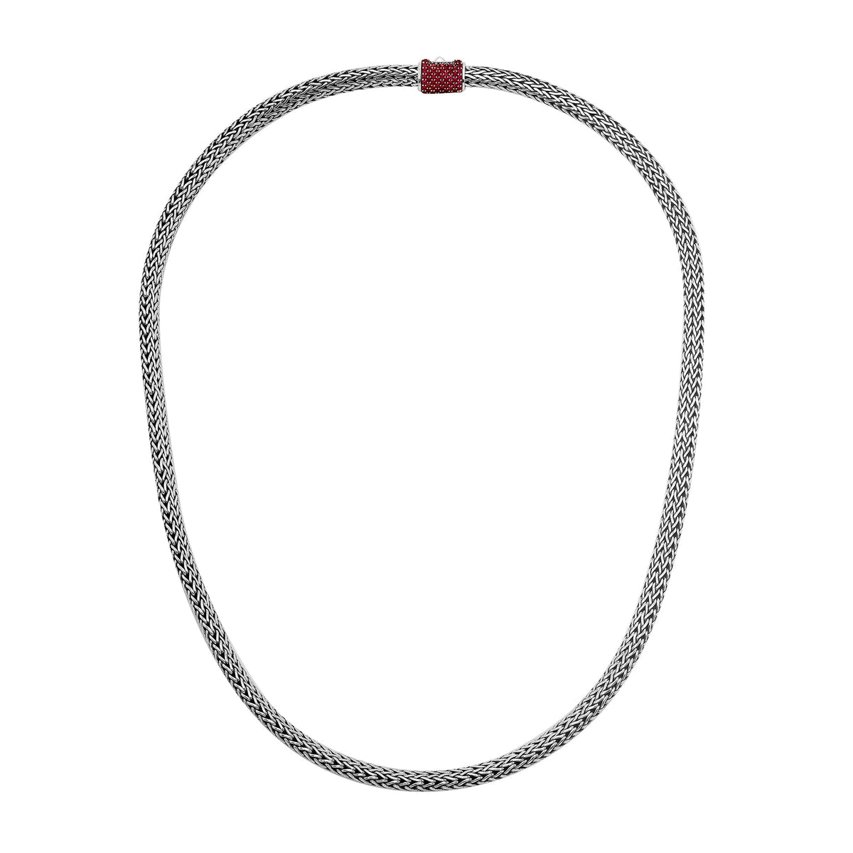 AN-1122-GA-16" Sterling Silver Necklace With Garnet Q. Jewelry Bali Designs Inc 