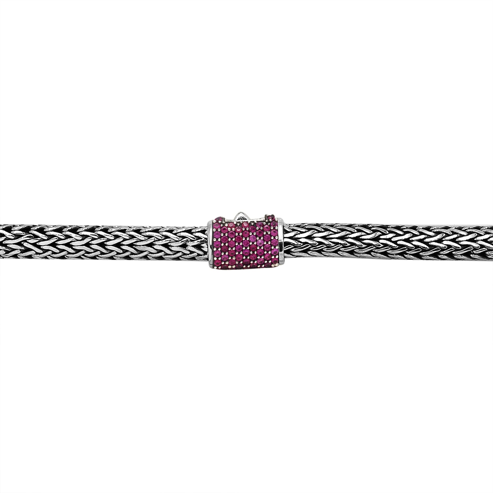 AN-1122-RB-16" Sterling Silver Necklace With Ruby Q. Jewelry Bali Designs Inc 