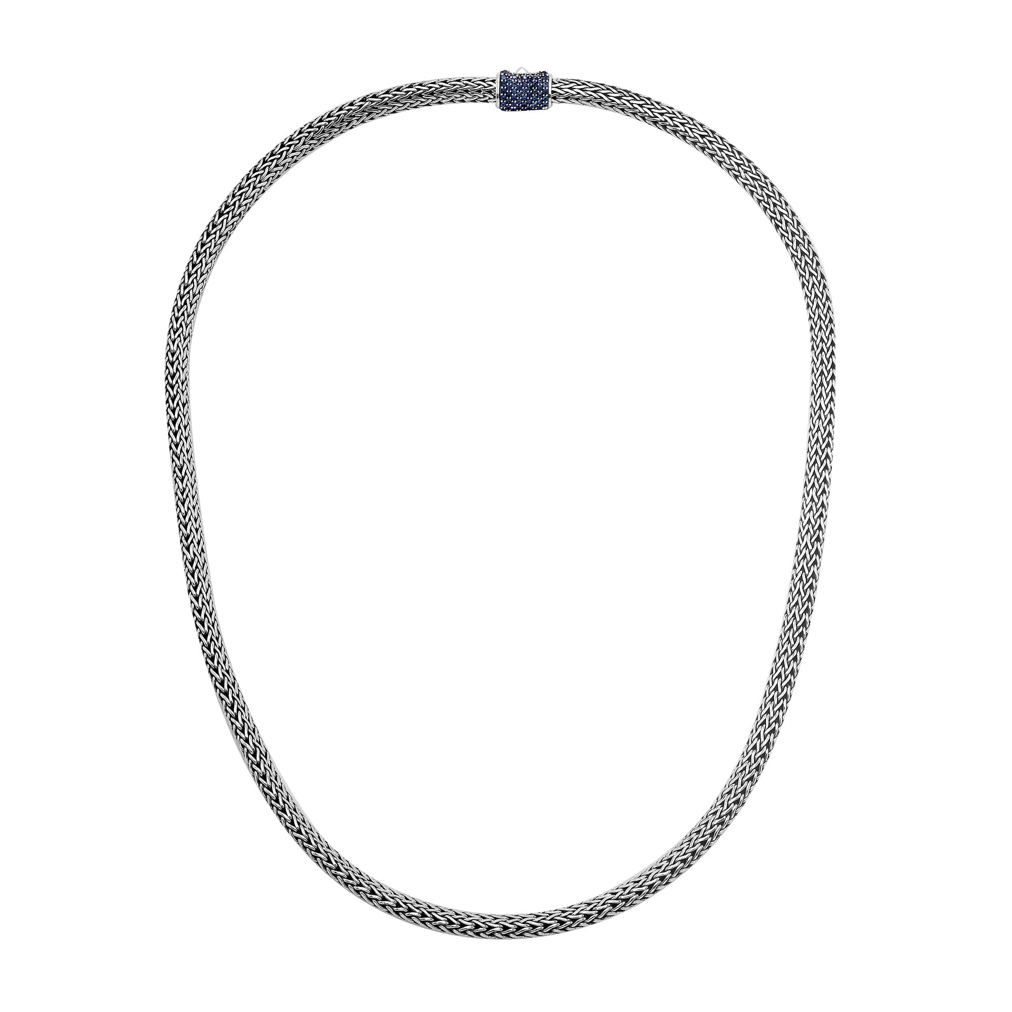 AN-1122-SP-16" Sterling Silver Necklace With Sapphire Q. Jewelry Bali Designs Inc 