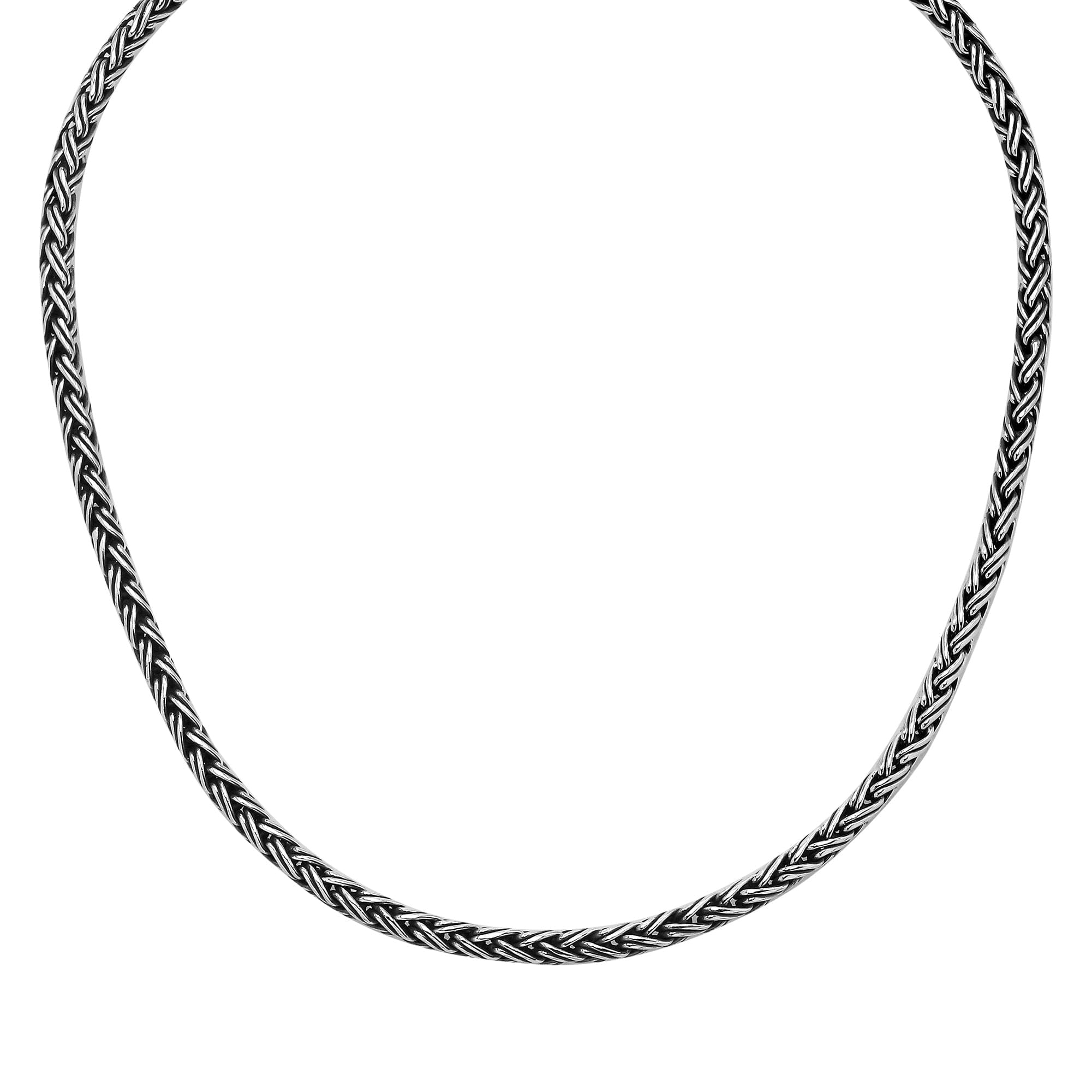 Handcrafted 4MM Sterling Silver chain necklace with lobster clasp, made in Bali.