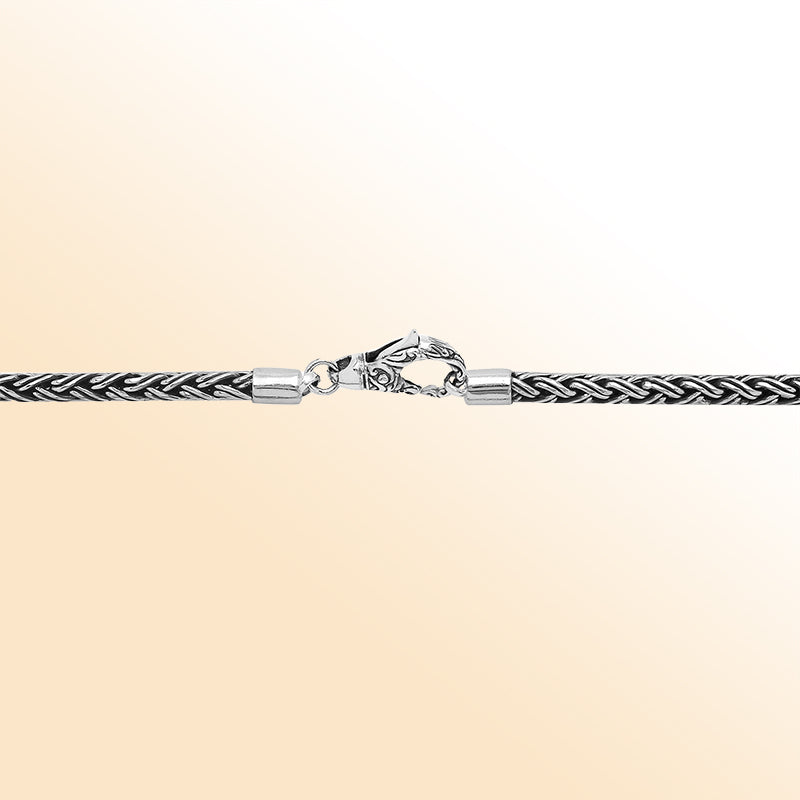 Handcrafted 4MM Sterling Silver chain necklace with lobster clasp, made in Bali.