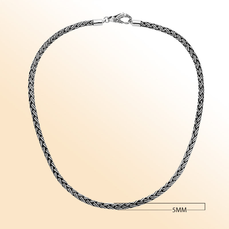Handcrafted 5MM Sterling Silver chain necklace with lobster clasp, made in Bali.