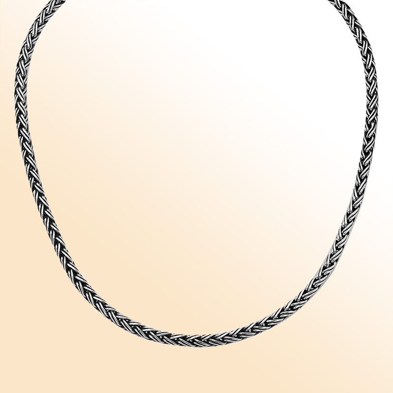 Handcrafted 5MM Sterling Silver chain necklace with lobster clasp, made in Bali.