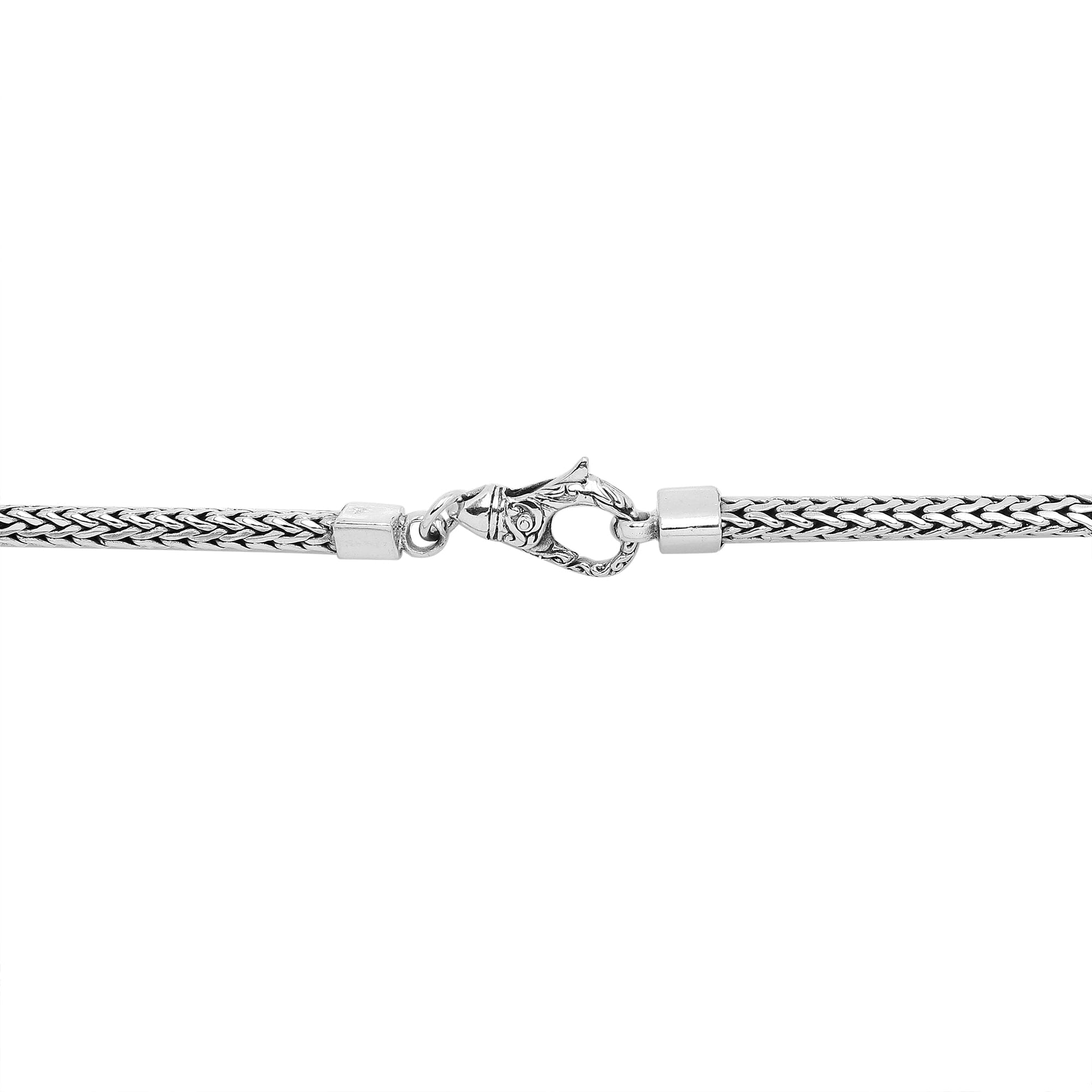 Handcrafted 4 MM Sterling Silver woven chain with lobster clasp from Bali.