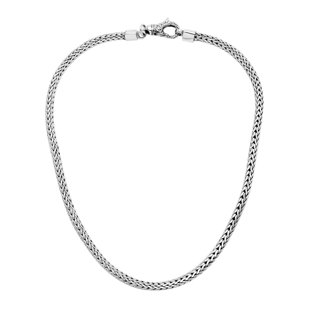 Handcrafted 5 MM Sterling Silver woven chain with lobster lock from Bali.