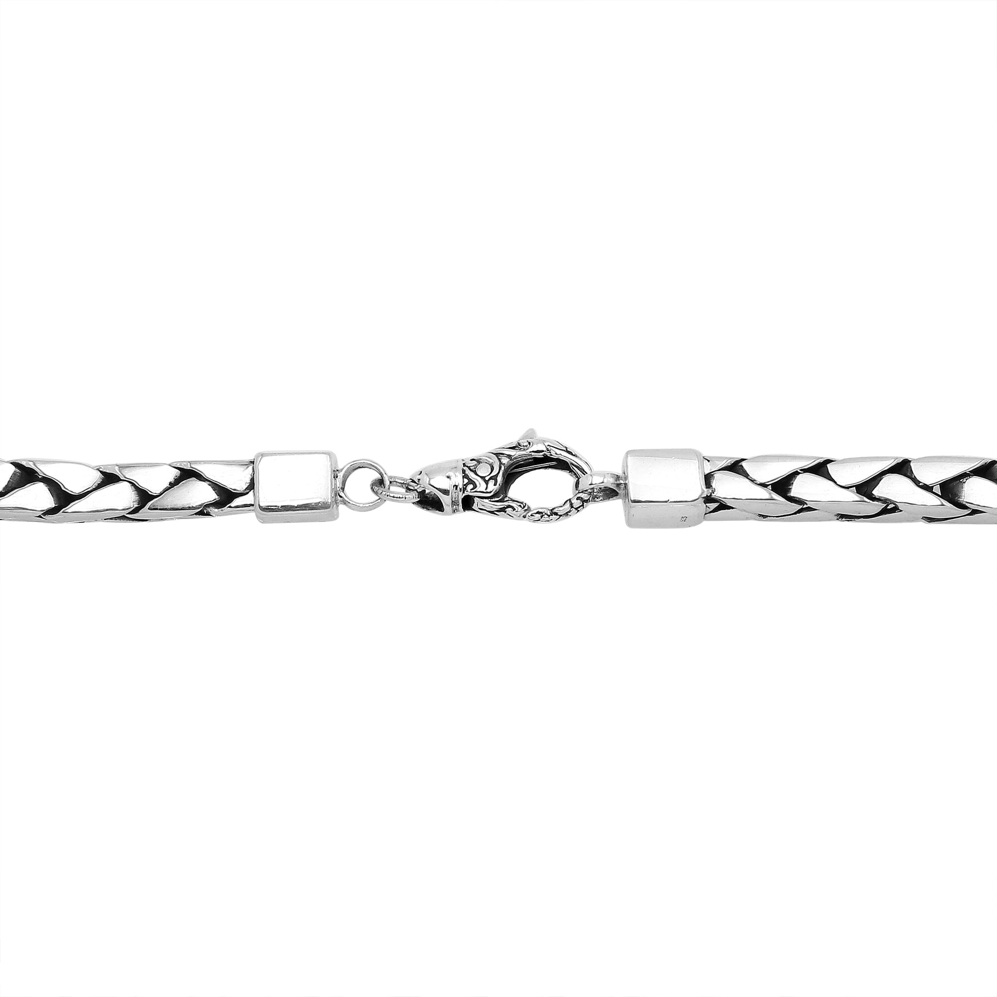 Handcrafted 6 MM Sterling Silver flat-link chain with lobster lock from Bali.