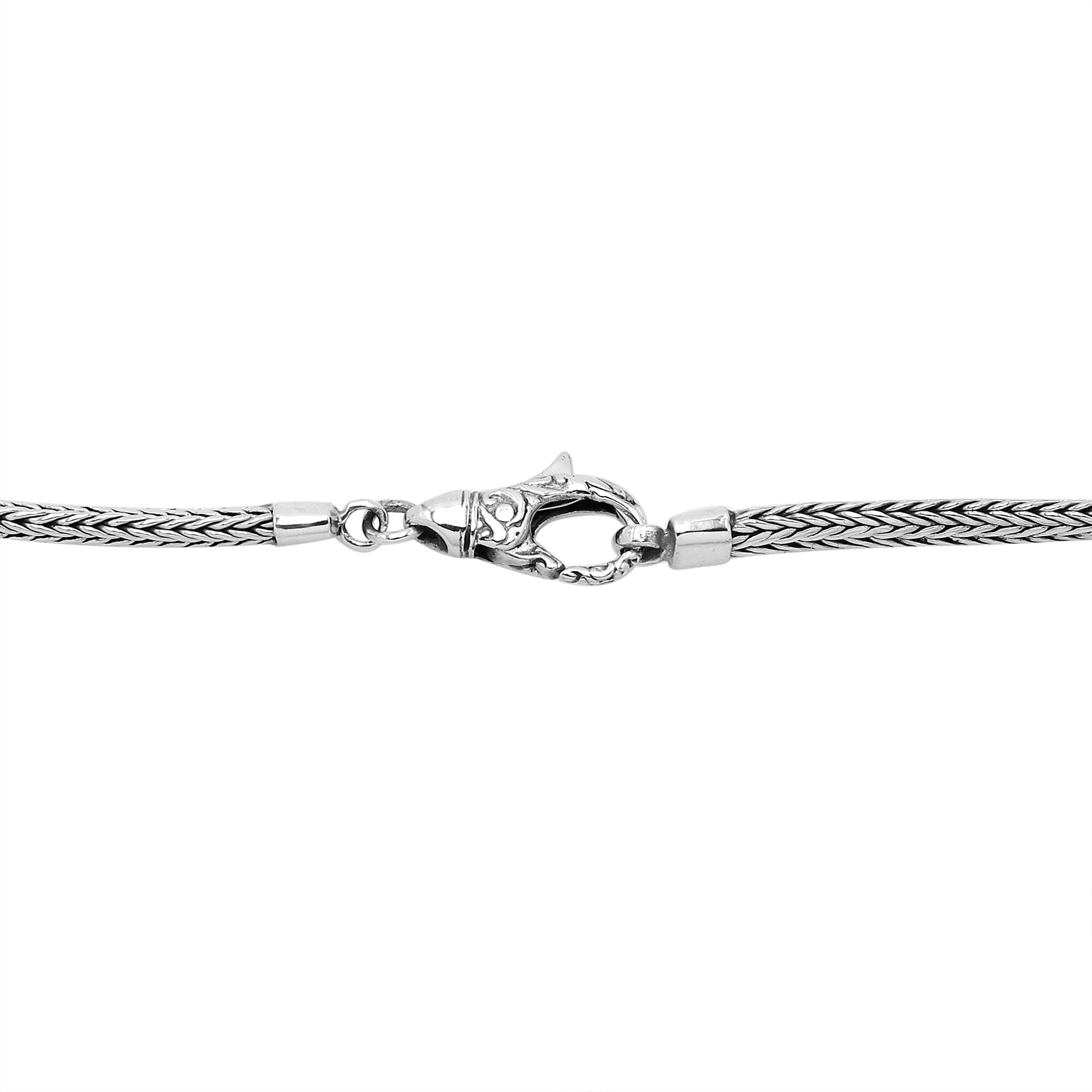 Handcrafted 3x5 MM Sterling Silver woven chain with lobster lock from Bali.