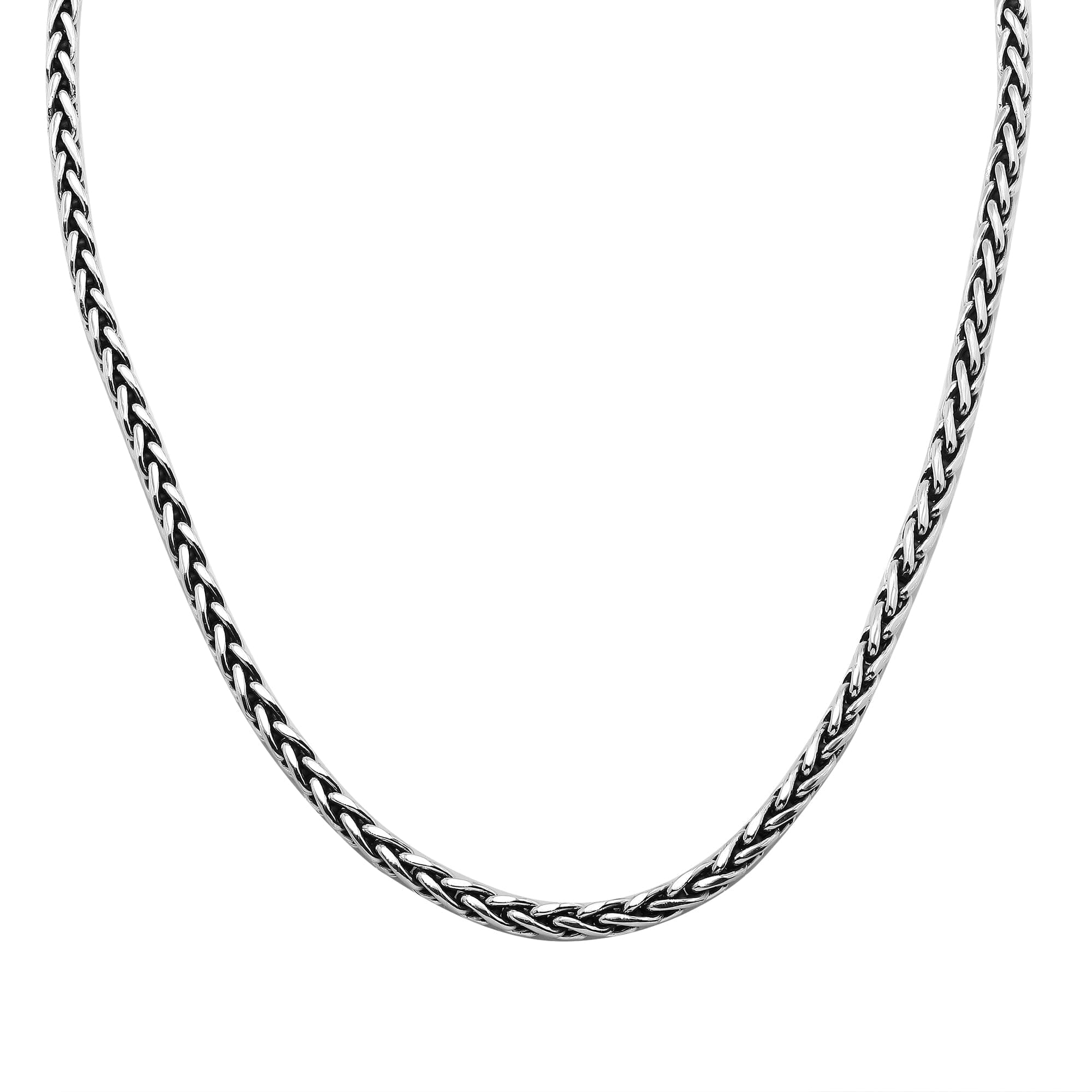 Handcrafted 4 MM Sterling Silver woven chain with lobster lock from Bali.