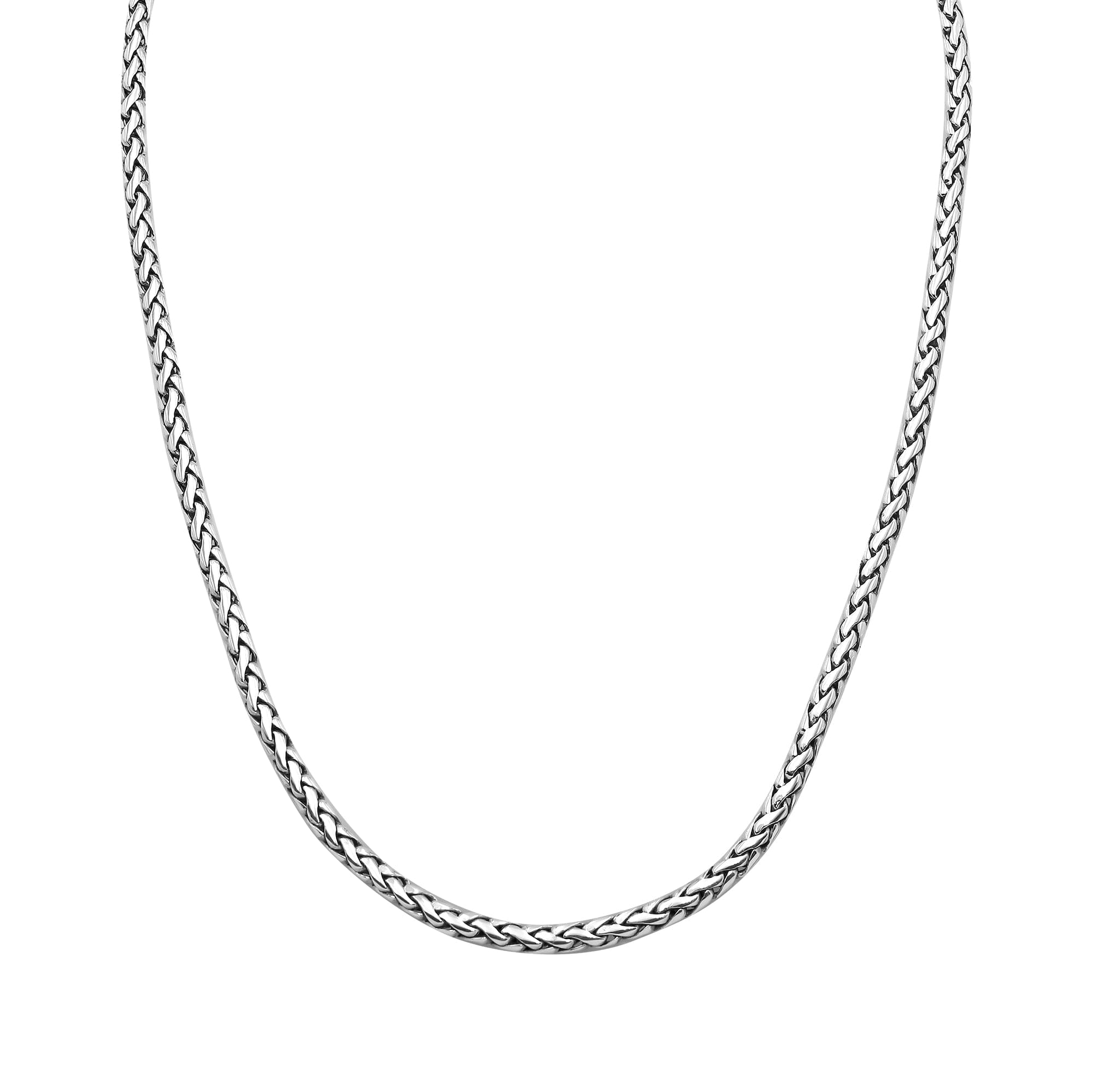 Handcrafted 925 Sterling Silver 3x5MM woven chain necklace with lobster lock clasp