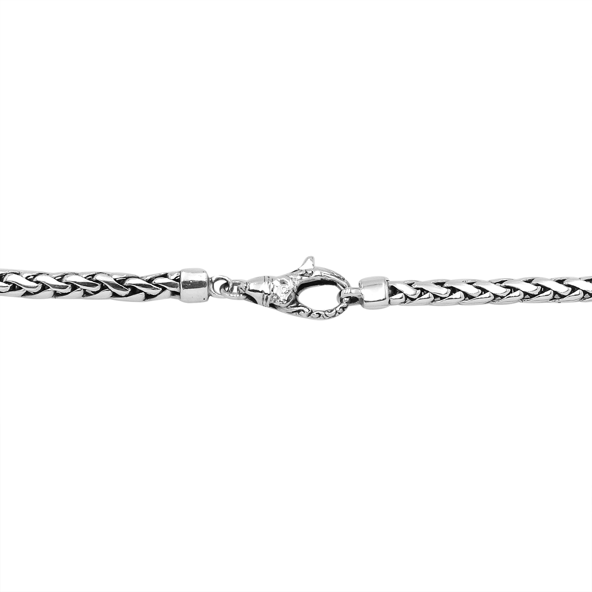 Handcrafted 925 Sterling Silver 3x5MM woven chain necklace with lobster lock clasp