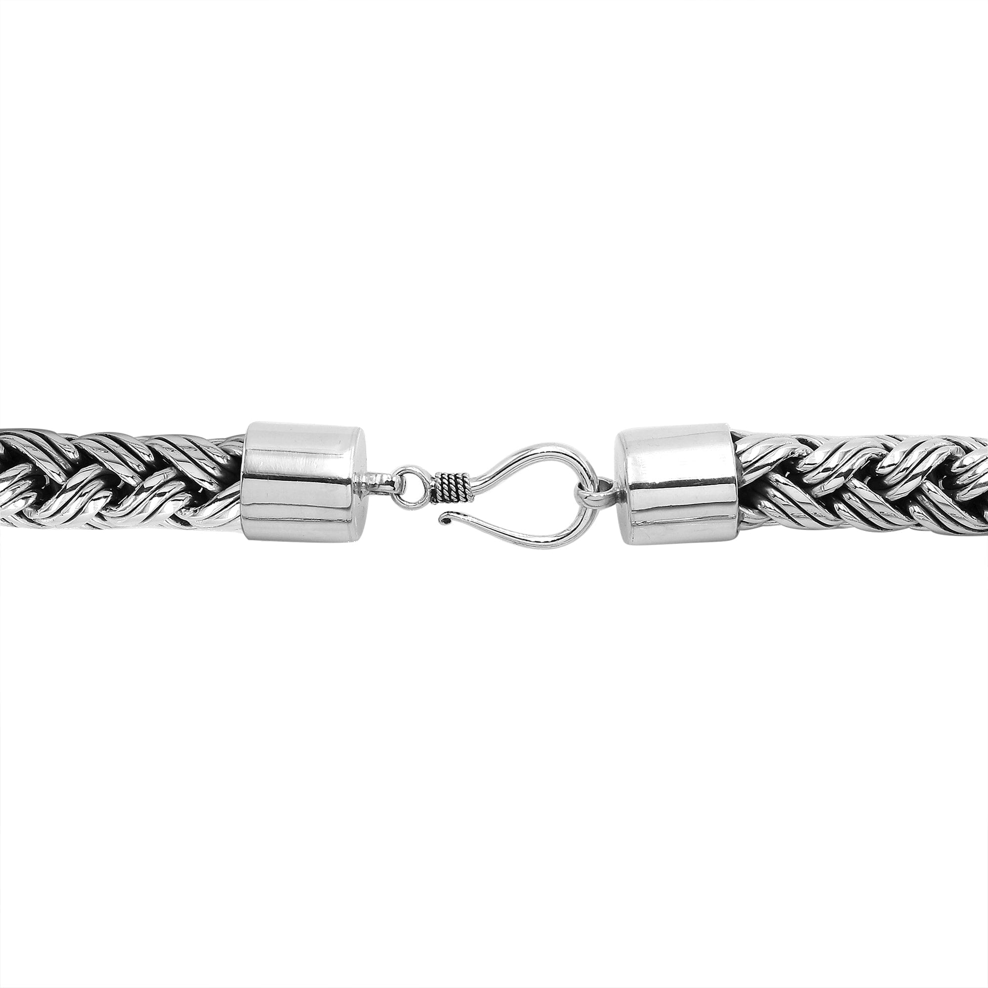 Luxury 15MM Sterling Silver Handcrafted Bali Necklace with Hook Lock