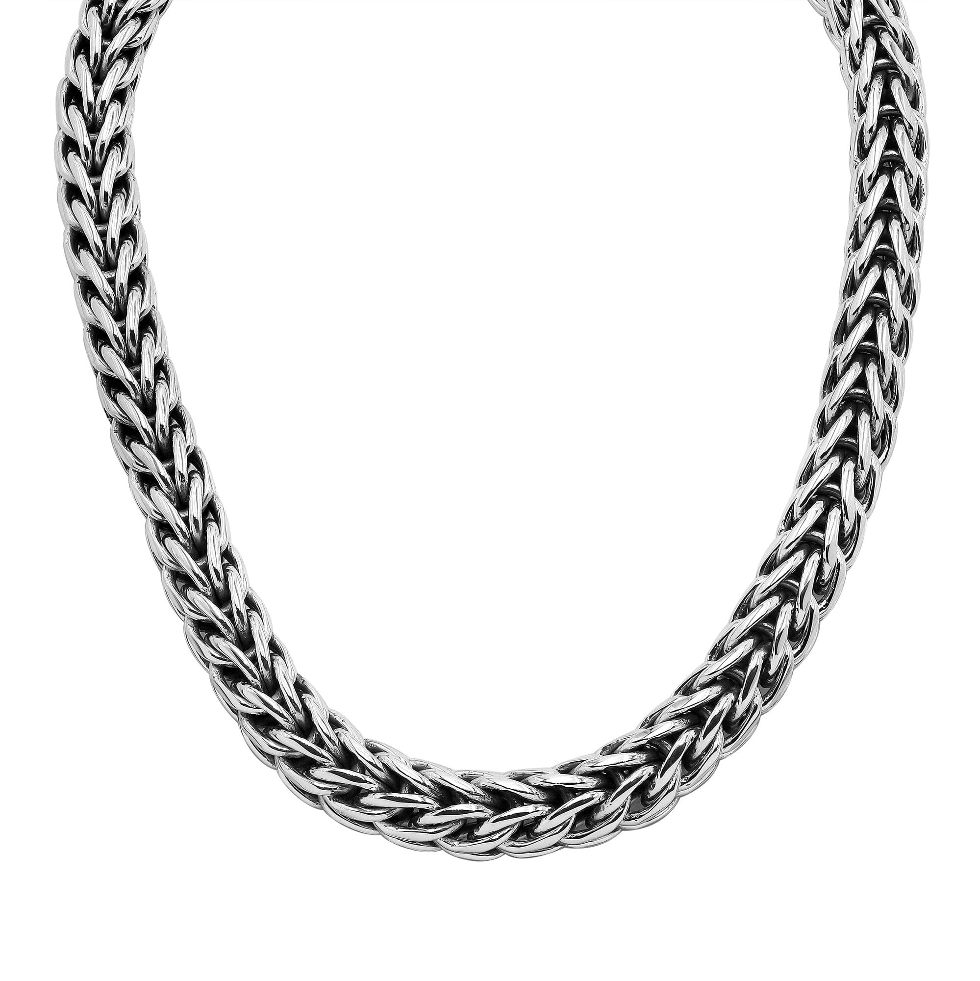 Sterling Silver 15MM Handcrafted Bali Necklace with Hook Lock