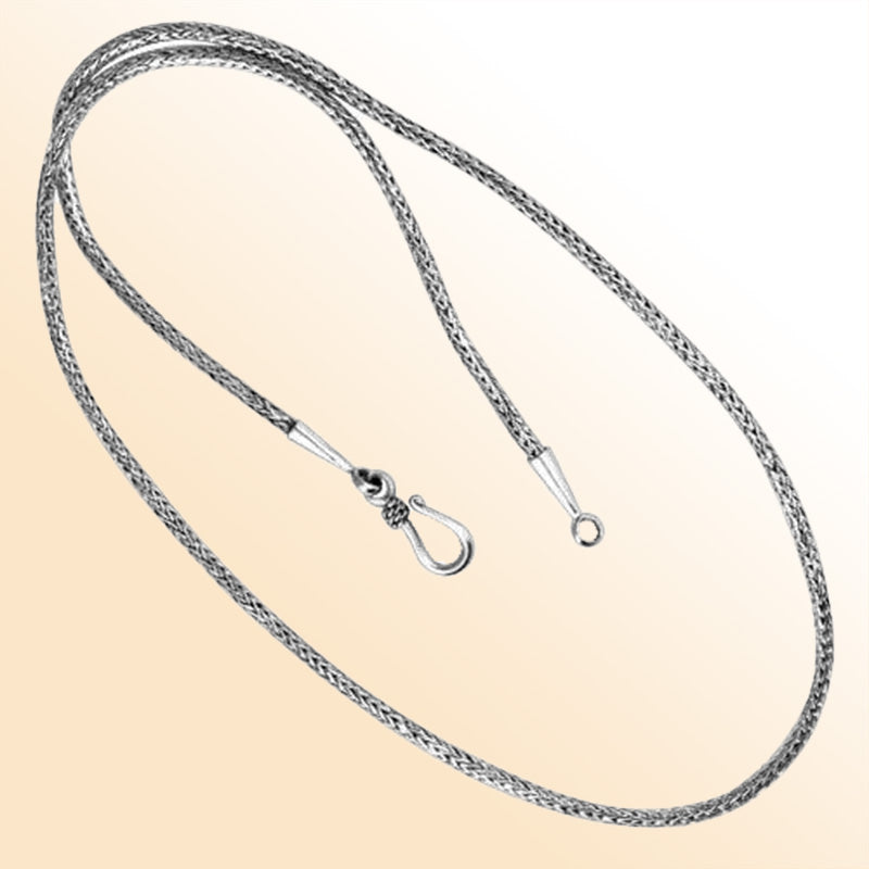 Handcrafted Silver Overlay Over Copper Bali Wheat Chain Necklace