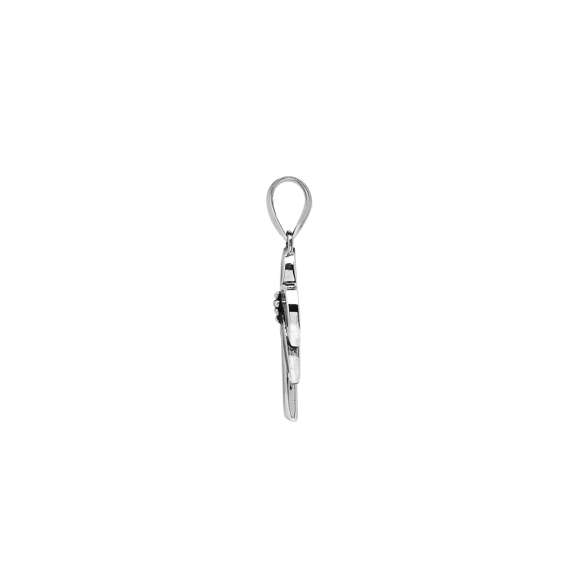 Tropical palm tree pendant in sterling silver with abalone shell, handmade in Bali.