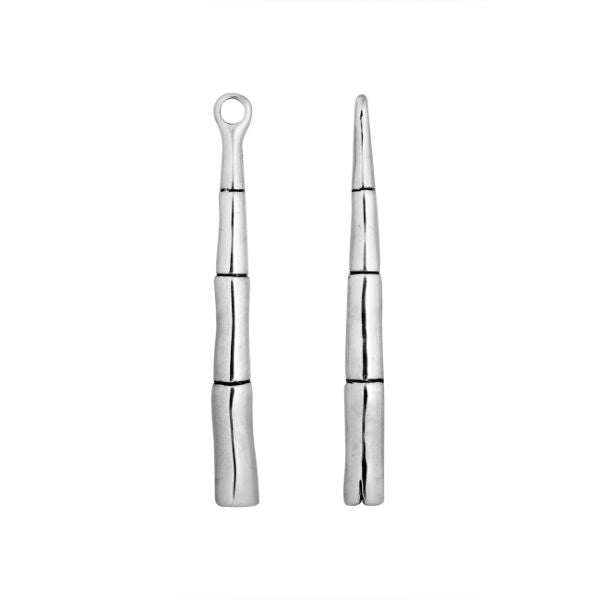Sterling Silver Bamboo Stick Pendant Handcrafted In Bali