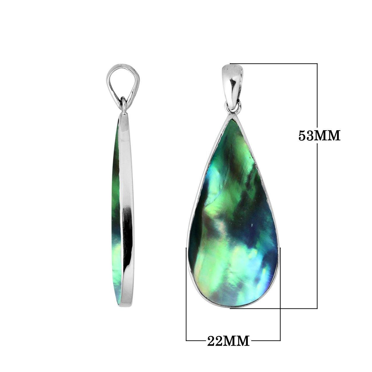 Handcrafted 925 Silver Oval Pendant With Abalone Shell And Intricate Filigree Design For Women