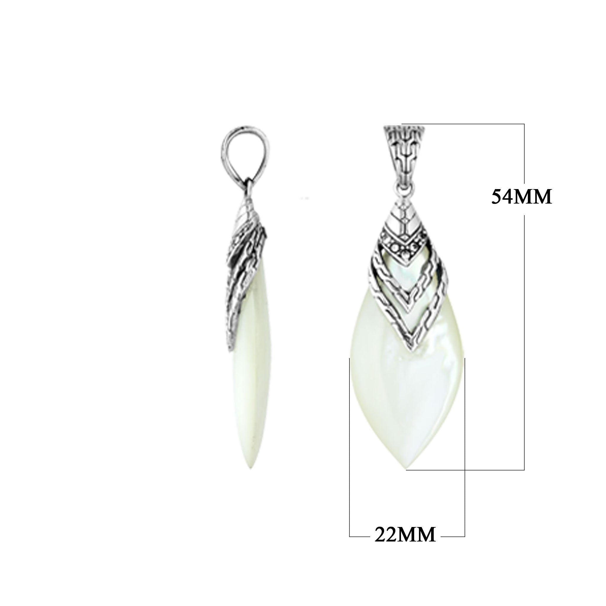 Handcrafted Sterling Silver Mother Of Pearl Layered Elegance Pendant From Bali.