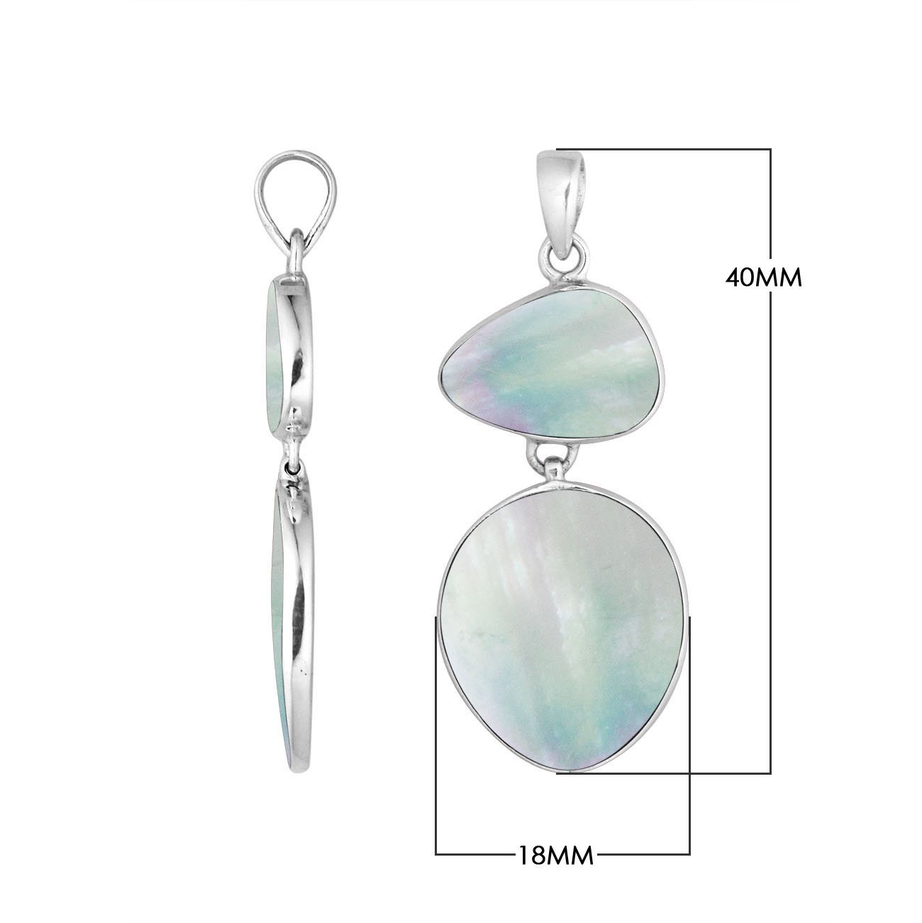 AP-6243-MOP Sterling Silver Pendant With Mother of Pearl Jewelry Bali Designs Inc 