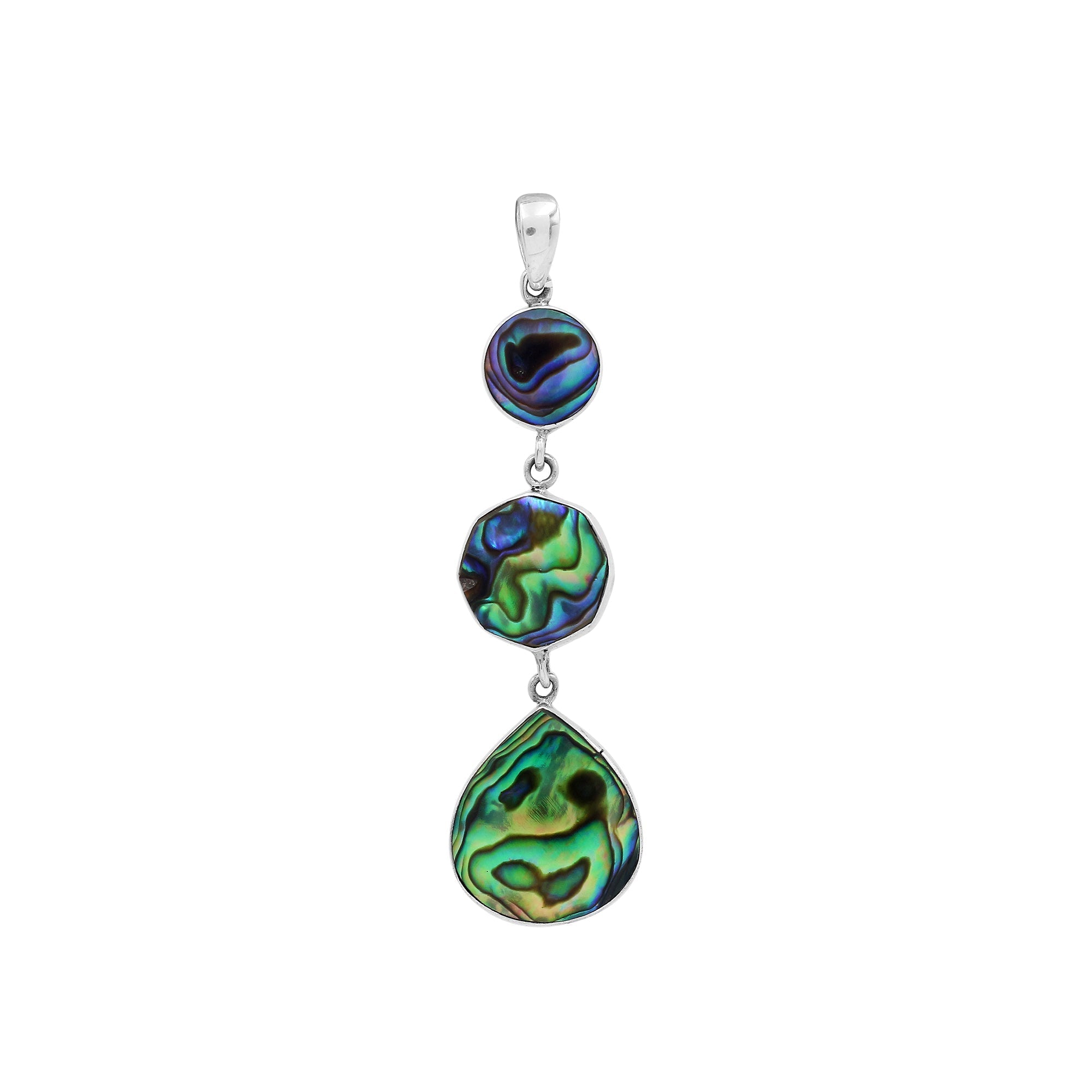 AP-6248-AB Sterling Silver Pendant With Abalone Shell Jewelry Bali Designs Inc 