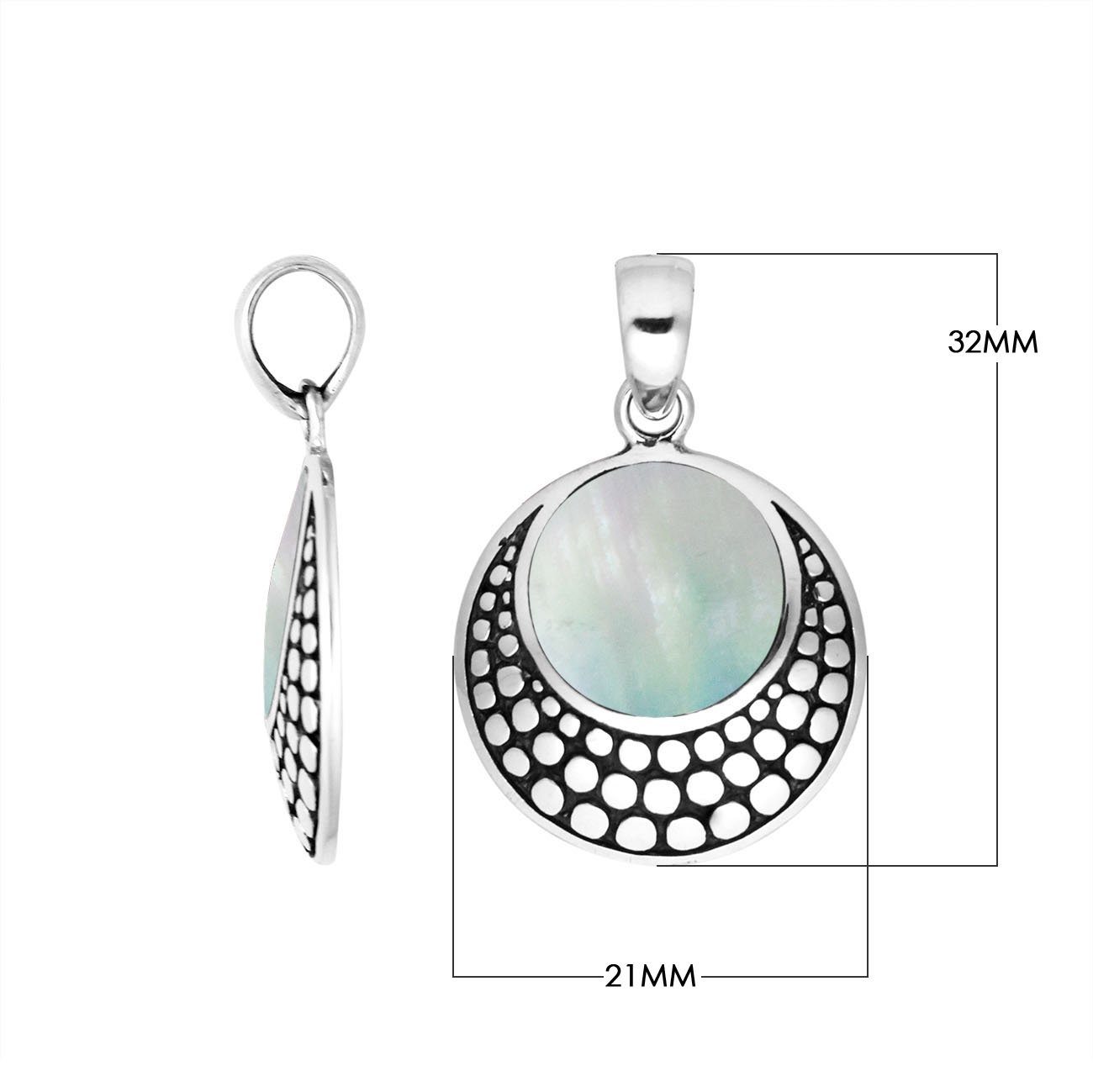 AP-6259-MOP Sterling Silver Pendant With Mother of Pearl Jewelry Bali Designs Inc 