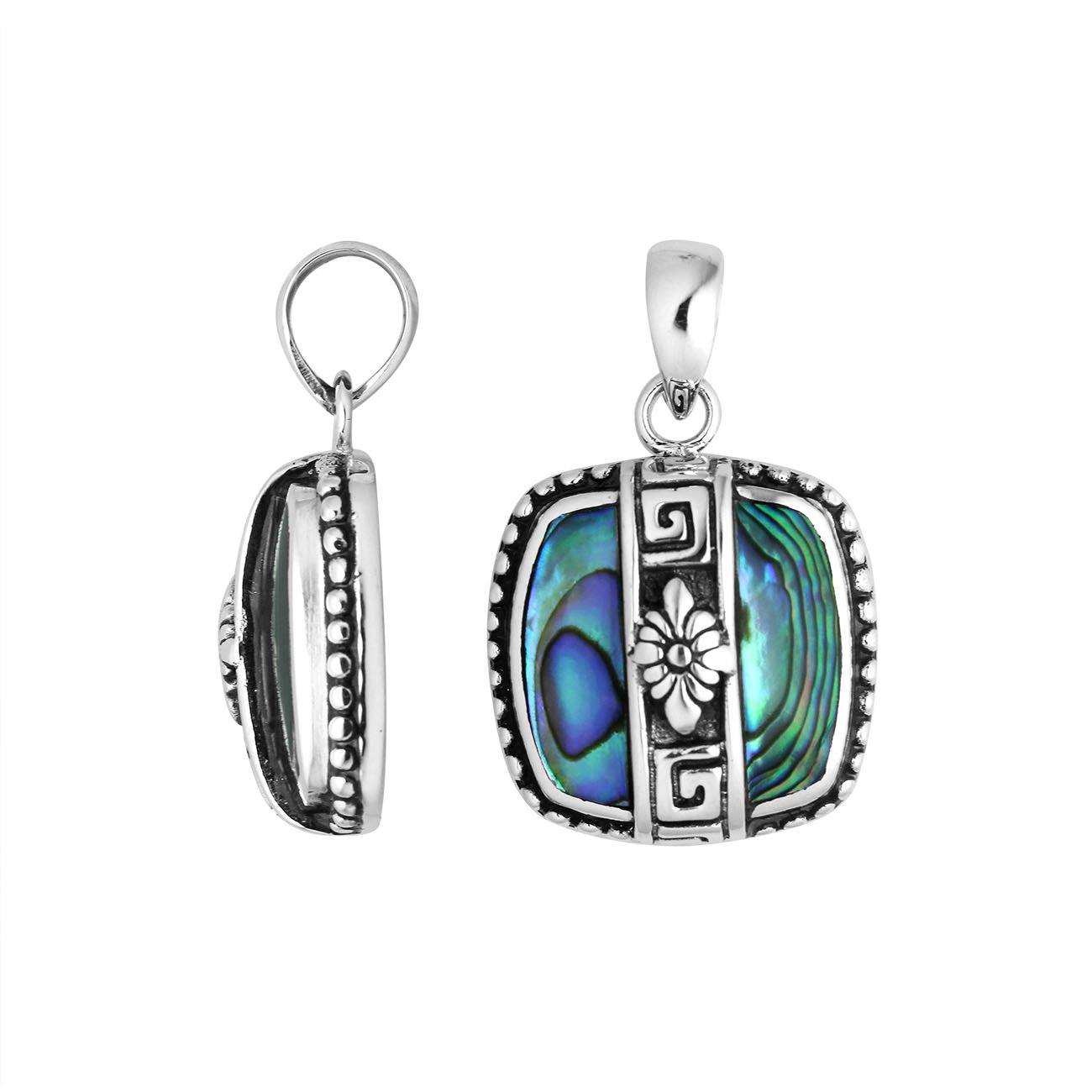 AP-6263-AB Sterling Silver Pendant With Abalone Shell Jewelry Bali Designs Inc 