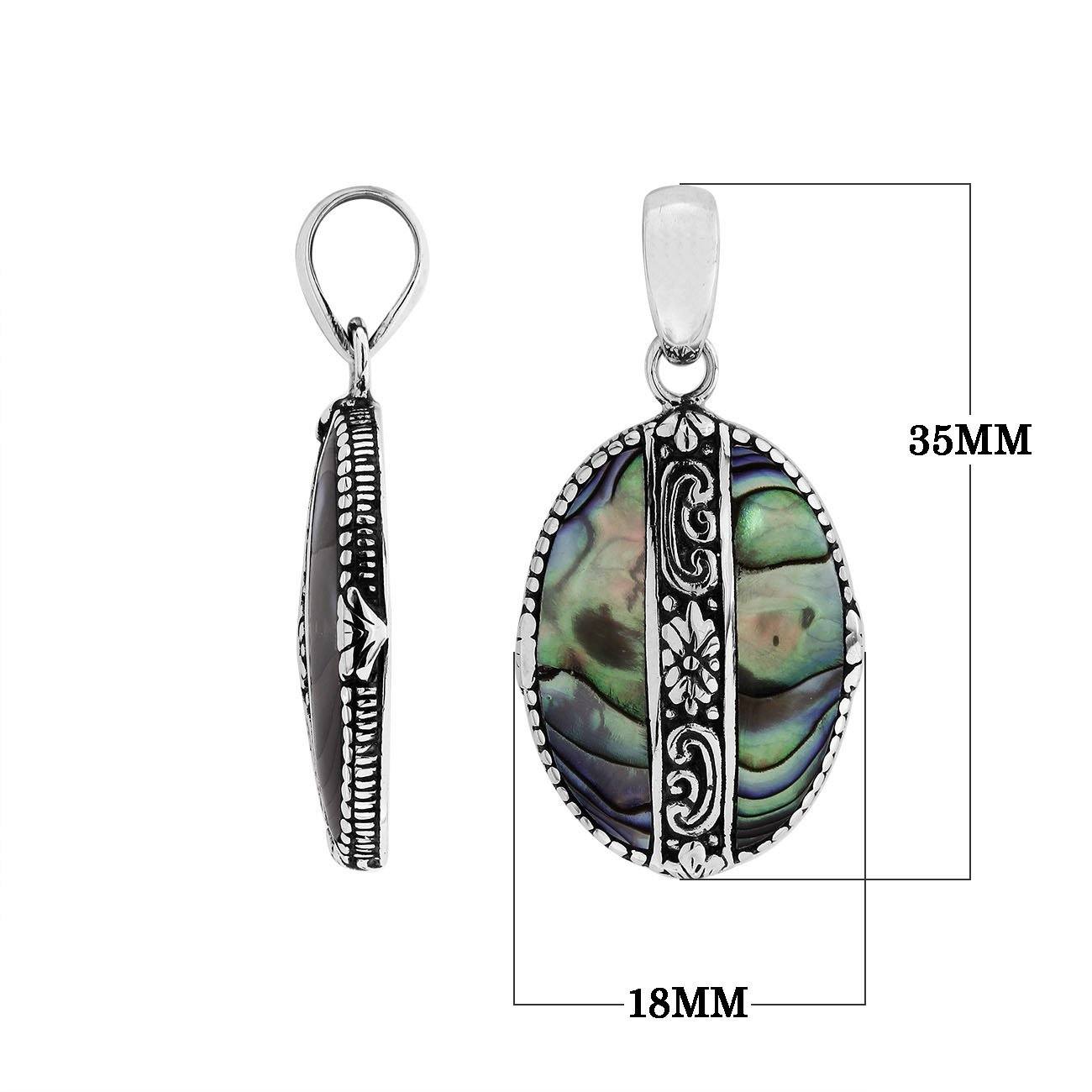 AP-6266-AB Sterling Silver Pendant With Abalone Shell Jewelry Bali Designs Inc 