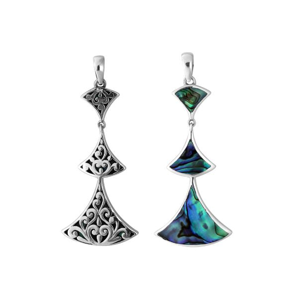 AP-6269-AB Sterling Silver Pendant With Abalone Shell Jewelry Bali Designs Inc 