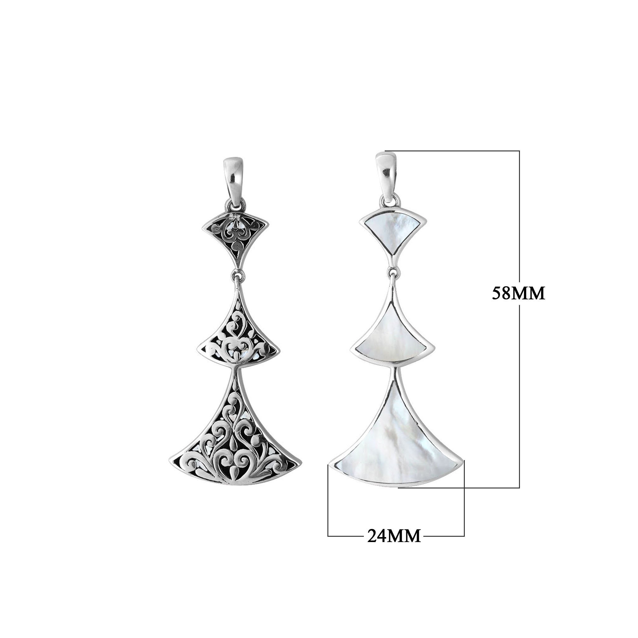 AP-6269-MOP Sterling Silver Pendant With Mother of Pearl Jewelry Bali Designs Inc 