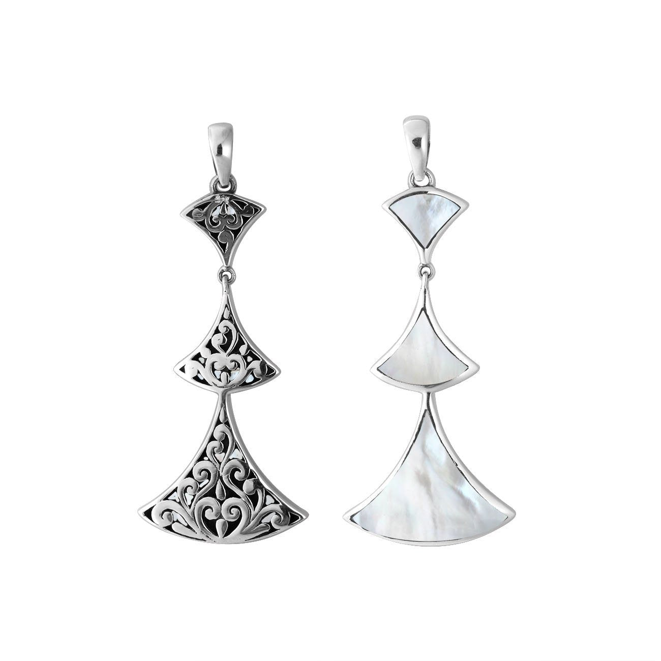 AP-6269-MOP Sterling Silver Pendant With Mother of Pearl Jewelry Bali Designs Inc 