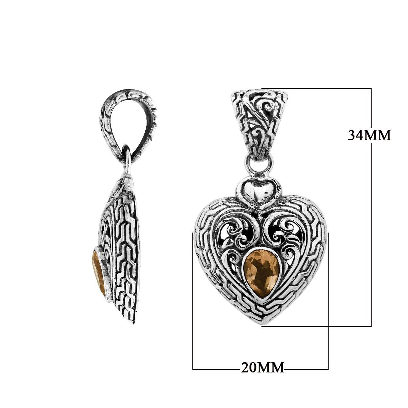 AP-6279-CT Sterling Silver Pendant With Citrine Jewelry Bali Designs Inc 