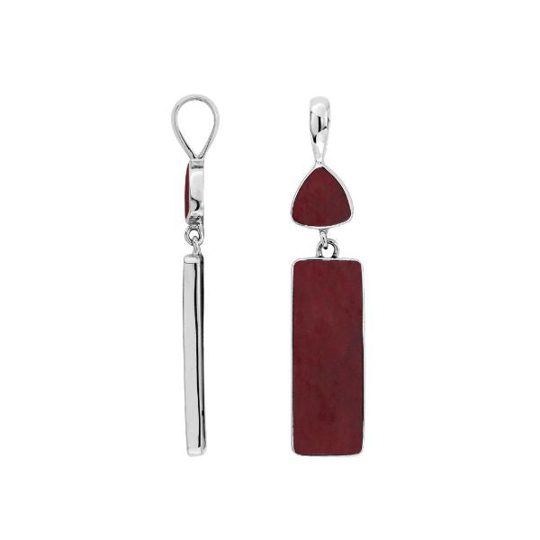 AP-6282-CR Sterling Silver Pendant With Coral Jewelry Bali Designs Inc 