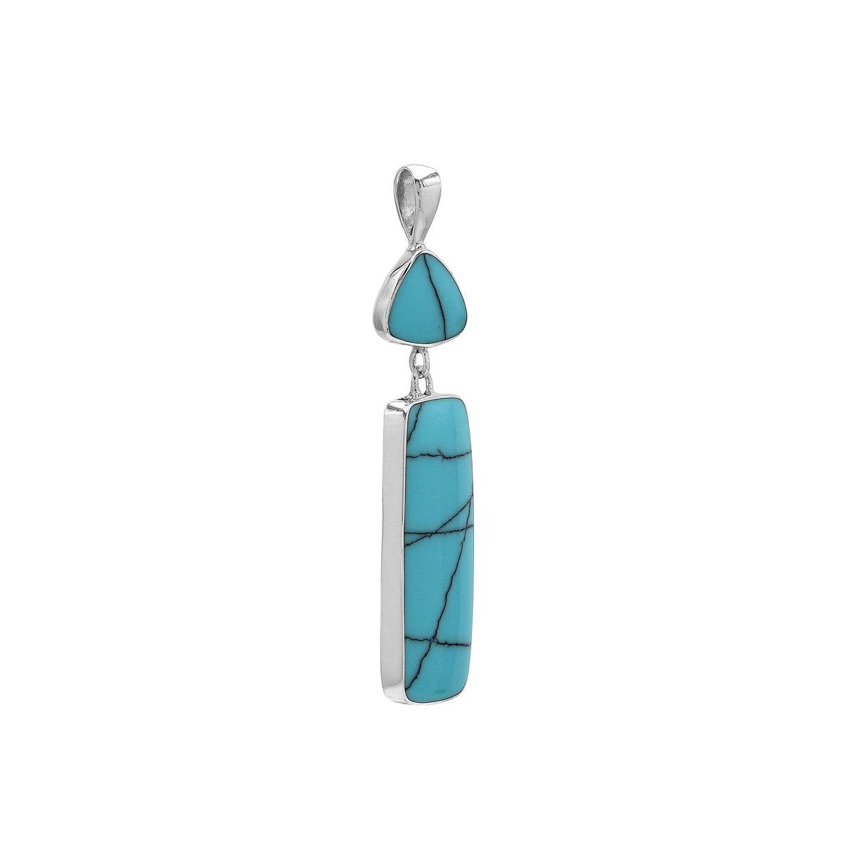 AP-6282-TQ Sterling Silver Pendant With Turquoise Shell Jewelry Bali Designs Inc 