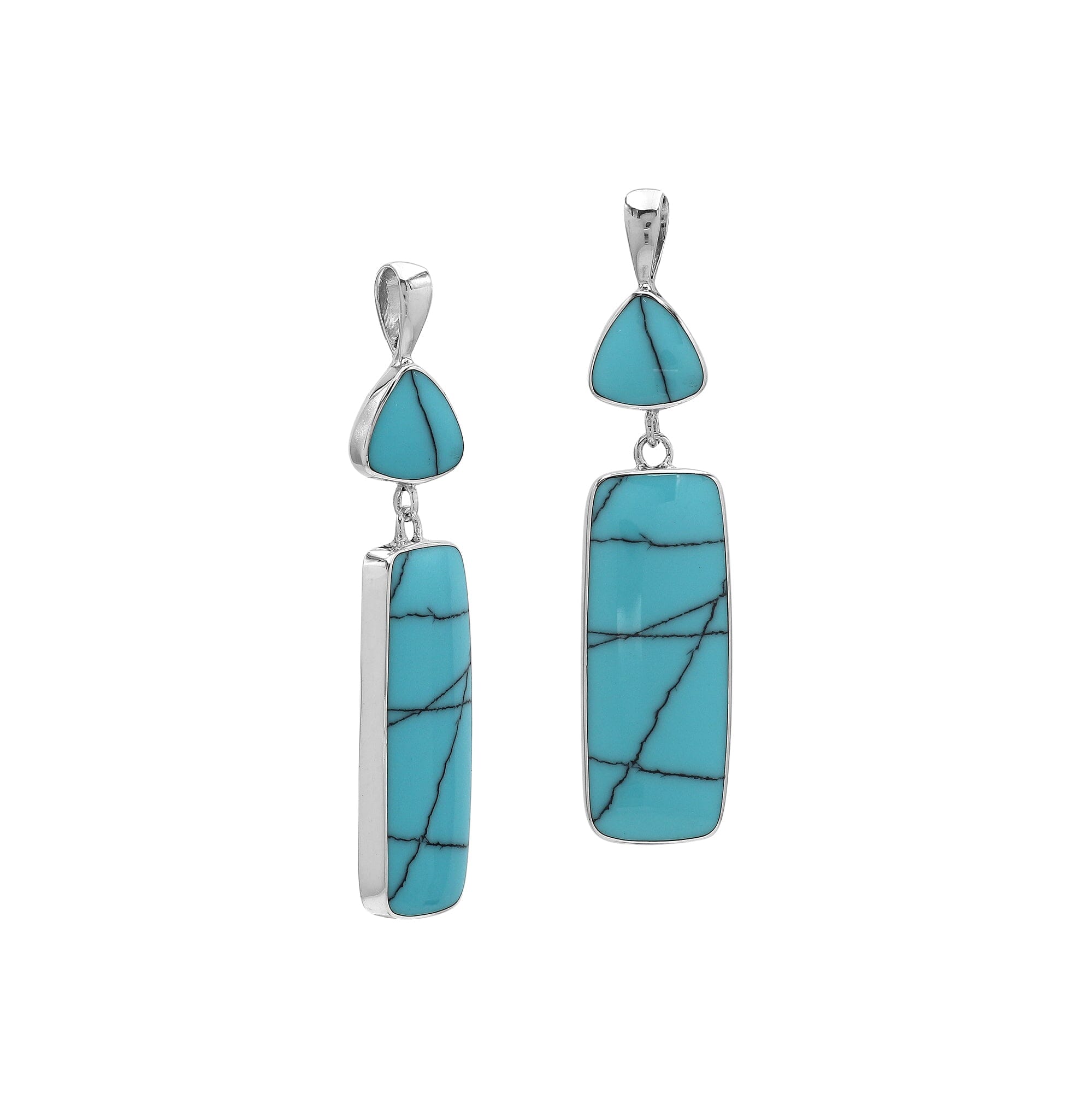 AP-6282-TQ Sterling Silver Pendant With Turquoise Shell Jewelry Bali Designs Inc 
