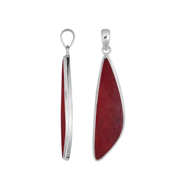 AP-6286-CR Sterling Silver Pendant With Coral Jewelry Bali Designs Inc 
