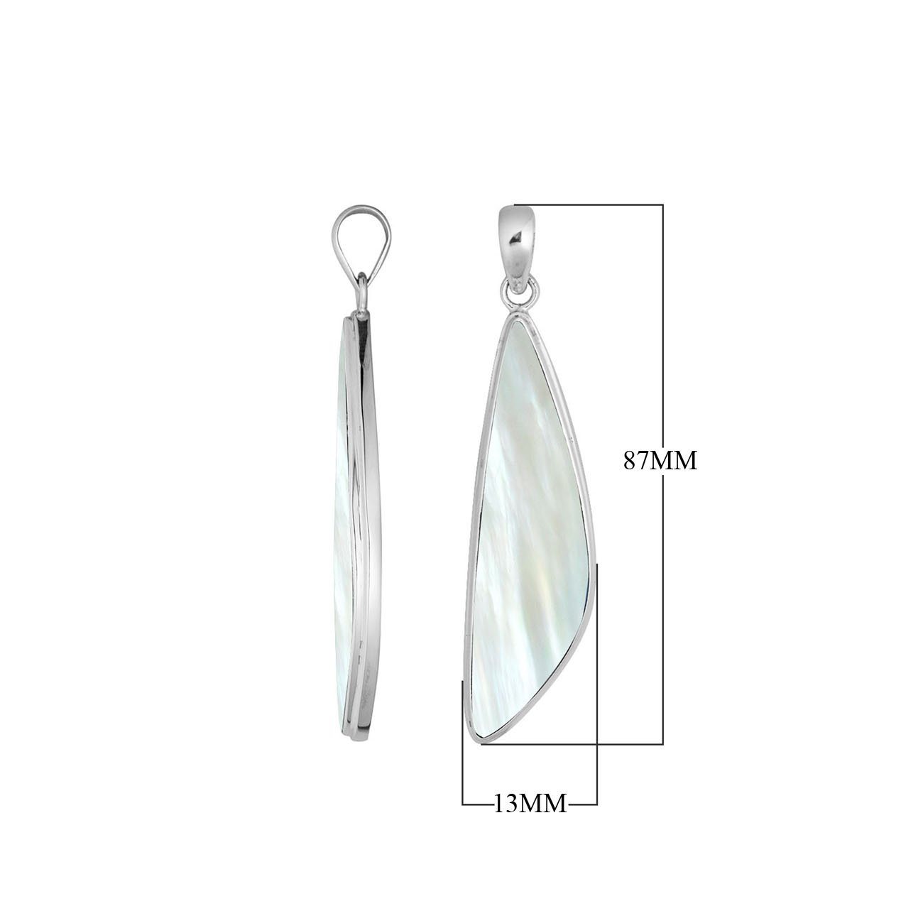 AP-6286-MOP Sterling Silver Pendant With Mother of Pearl Jewelry Bali Designs Inc 