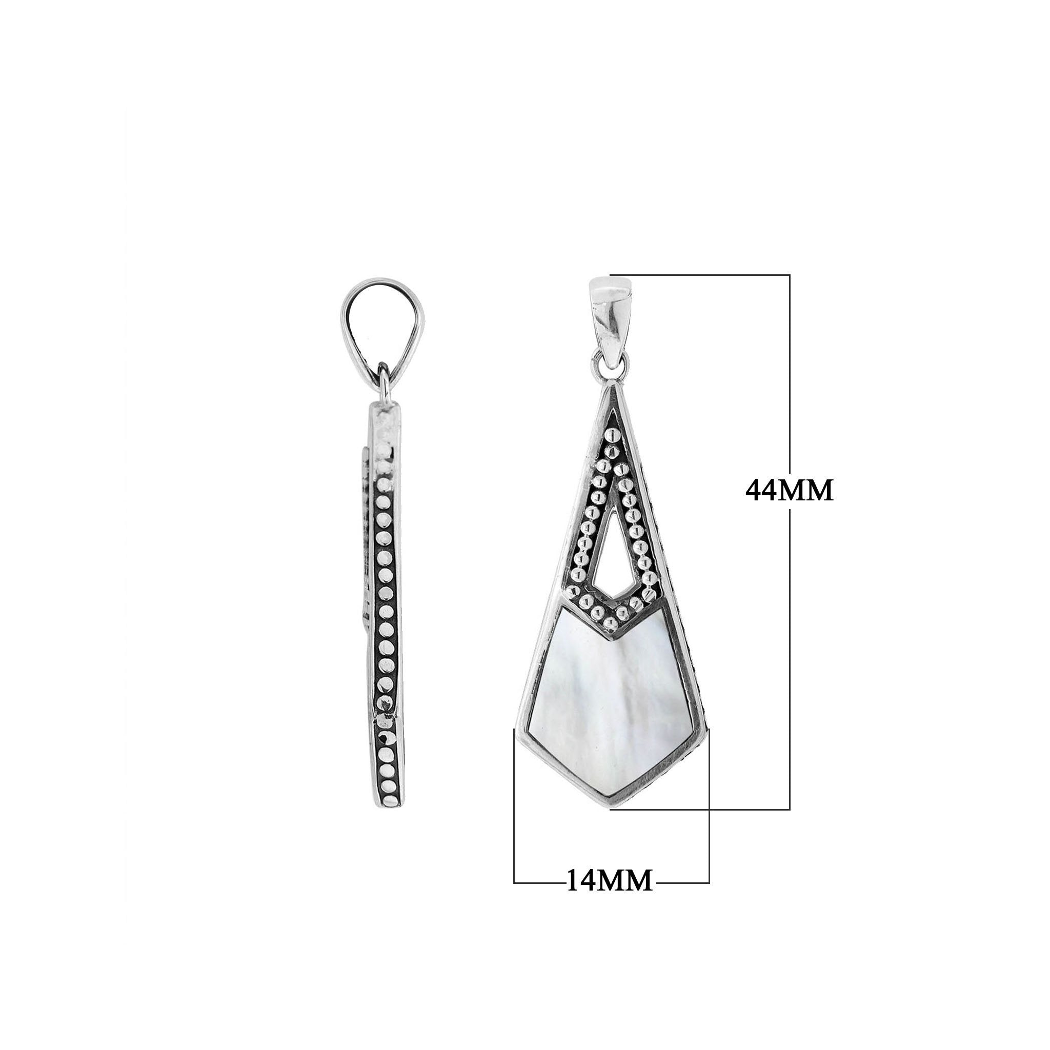 AP-6289-MOP Sterling Silver Pendant With Mother Of Pearl Jewelry Bali Designs Inc 