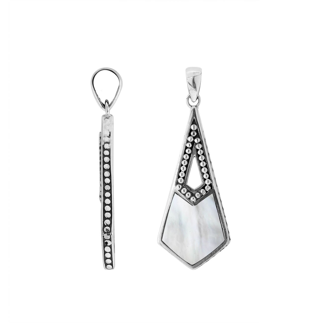 AP-6289-MOP Sterling Silver Pendant With Mother Of Pearl Jewelry Bali Designs Inc 