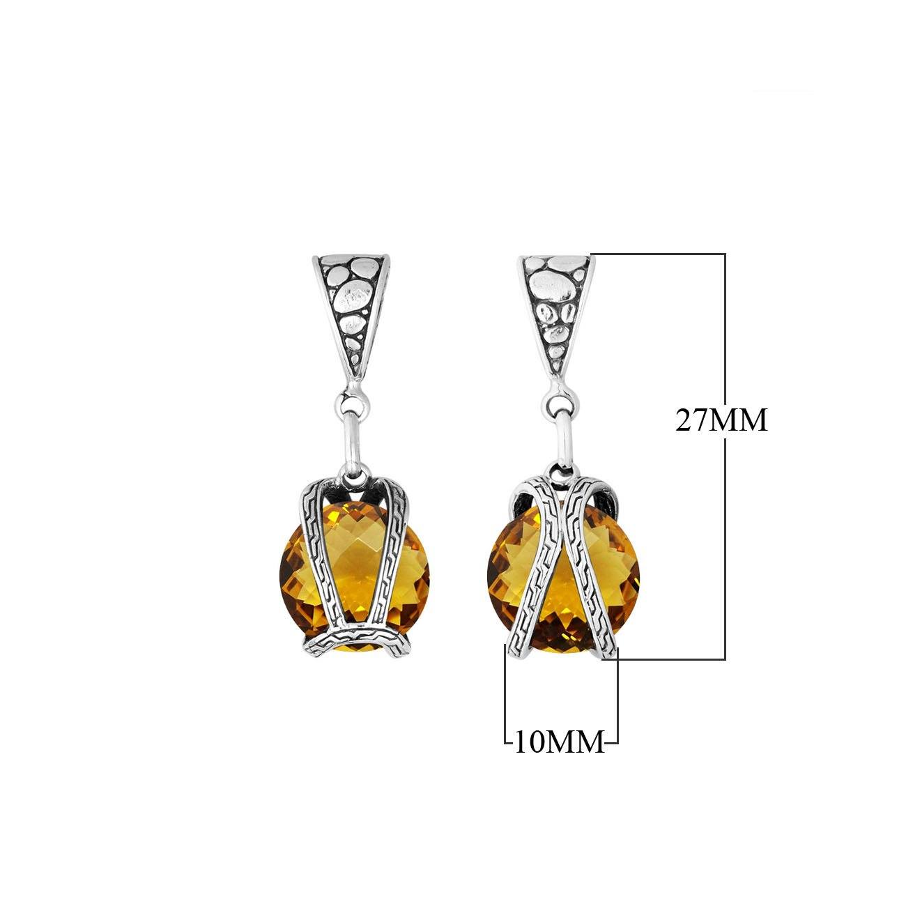 AP-6295-CT Sterling Silver Pendant With Citrine Q. Jewelry Bali Designs Inc 