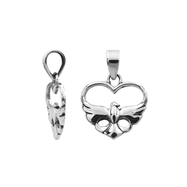 AP-6303-S Sterling Silver Beautiful Simple Designer Pendant with Plain Silver Jewelry Bali Designs Inc 