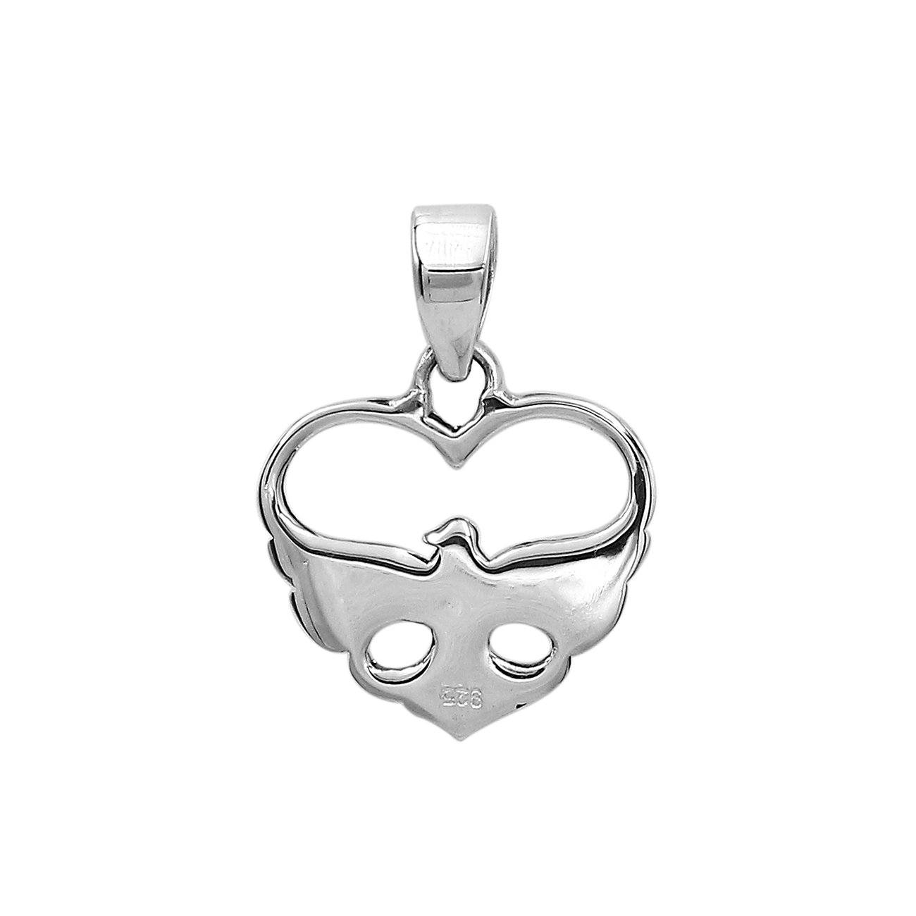 AP-6303-S Sterling Silver Beautiful Simple Designer Pendant with Plain Silver Jewelry Bali Designs Inc 