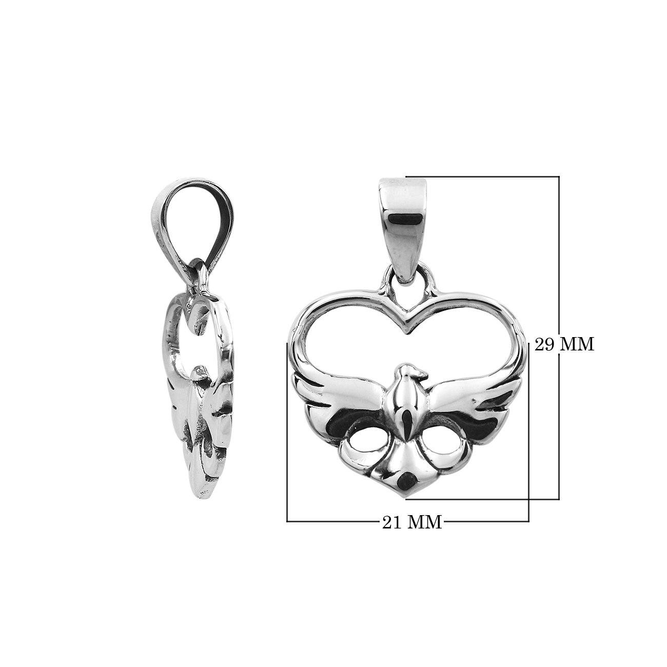 AP-6303-S Sterling Silver Beautiful Simple Designer Pendant with Plain Silver Jewelry Bali Designs Inc 